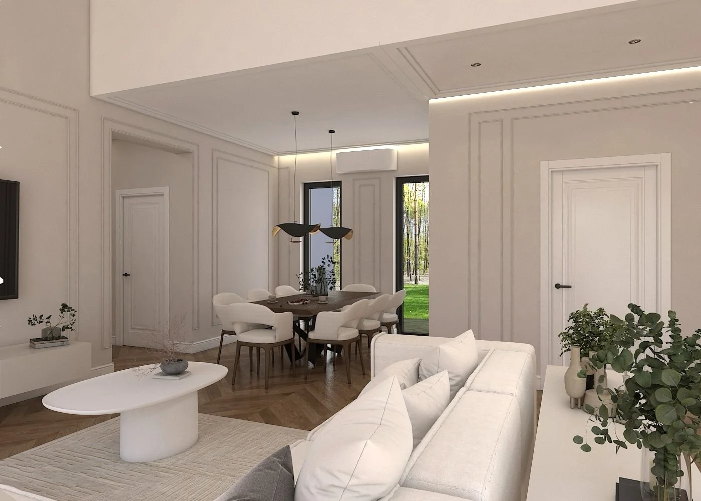 Salon z jadalnią - wizualizacja